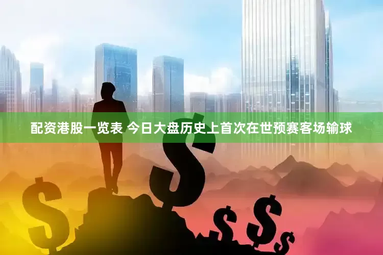 配资港股一览表 今日大盘历史上首次在世预赛客场输球